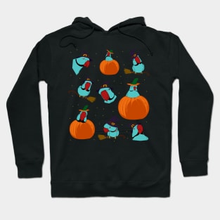 blue indian ringneck halloween pattern Hoodie